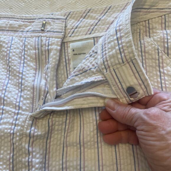 Skort Pickleball Tennis Golf Dockers Size 4 Seersucker 6 Pockets White Red Blue - Picture 4 of 13